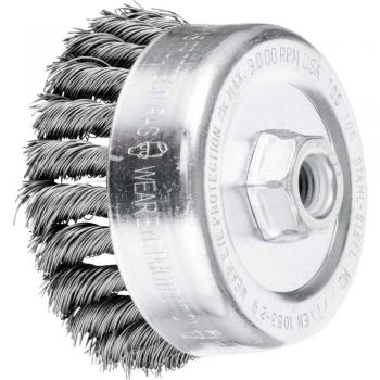Pferd Twist Knot Steel Wire Cup Brush M14 x 100mm, 0.50 SG Threaded