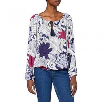 Desigual Blus_verona, Blusa Mujer, Talla M, Azul Marino
