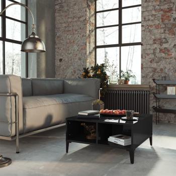 Couchtisch Schwarz Hochglanz 60x60x30 cm – Spanplattenbauart