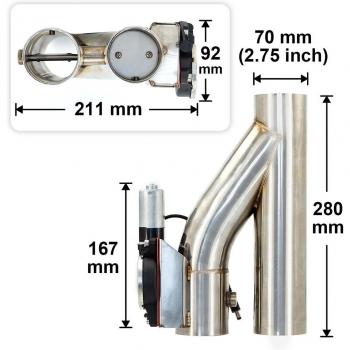 Stainless Steel Electric Exhaust Cutout Valve with Switch Control
