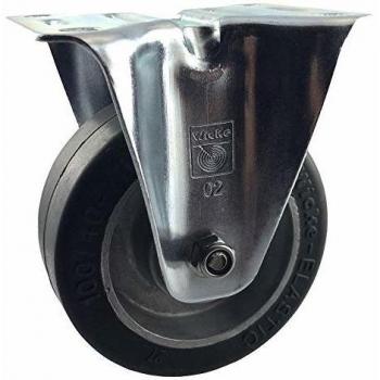 Roulette fixe 100 mm caoutchouc élastique 200 Kg