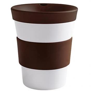 KAHLA Porzellan‑Becher mit Banderole und Deckel – 420 ml, rund