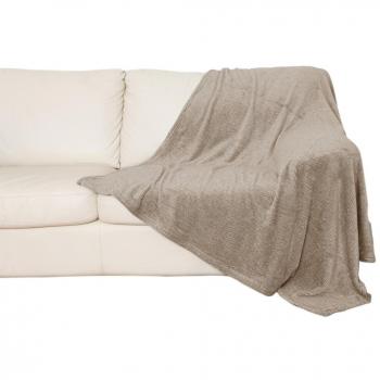 Tessuto Jacquard Marrone Kanguru Touch – Plaid in Microfibra