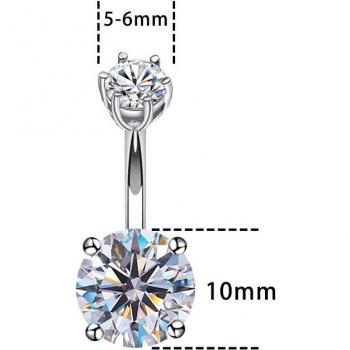 Ombligo Elegante: Piercing de Plata 925 y Circonia