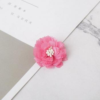 Broche Émeraude 3 cm – Fleur en Coton Synthétique