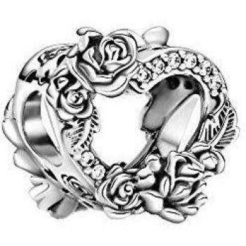 Charm Pandora Corazón Abierto y Flores Rosas