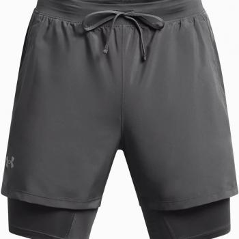 Shorts 2-in-1 Uomo Under Armour Launch 5 Grigio