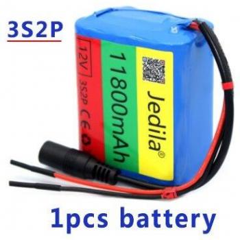 12V 11800mAh Lithium-ion Battery with 1A Charger and Protection Circuit