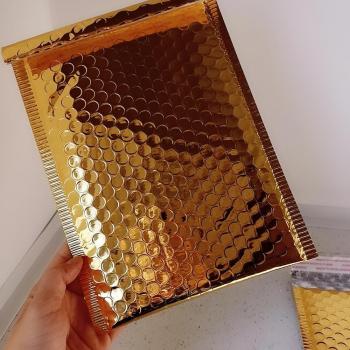 50 enveloppes rembourrées dorées pour envoi