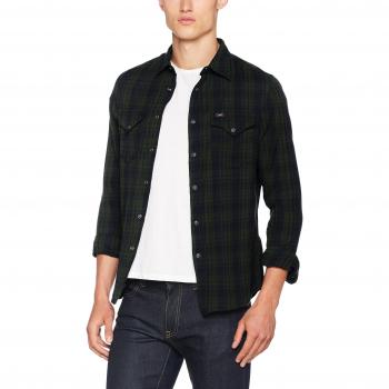 Camisa Lee Estilo Western, Manga Larga para Hombre, Verde (Forest Green Cudf), XX-Large