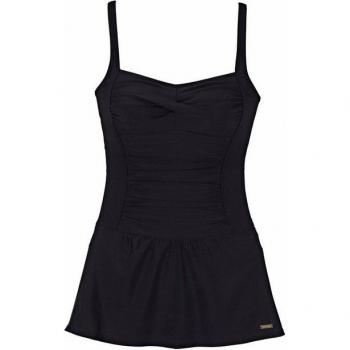 Badekleid LASCANA, Größe 46, Cup B, schwarz mit modischen Raffungen