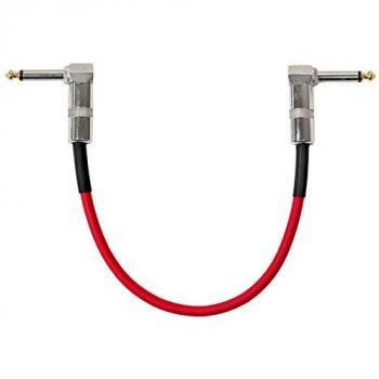 Keepdrum GC028 Audio Patchkabel 30cm Klinke Winkel Rot