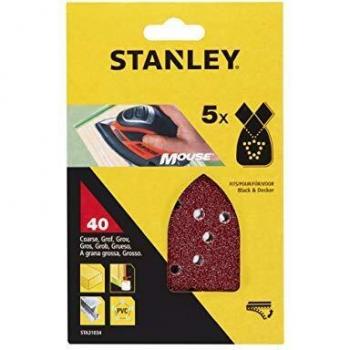 Stanley 40-Grit Quick Fit Mouse Sanding Sheets, Pack of 5