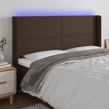 Testiera letto LED Marrone 163x16x118/128 cm