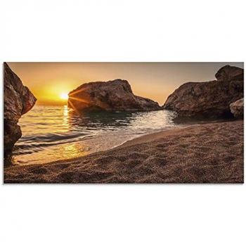 Artland Glasbild »Sonnenuntergang am Strand«