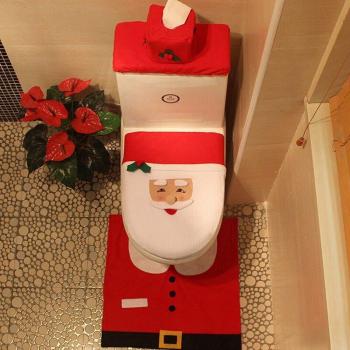 3 Pcs Christmas Themed Toilet Seat Cover