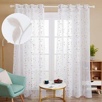 Tende Voile Ricamate per Salotto 140x290 cm