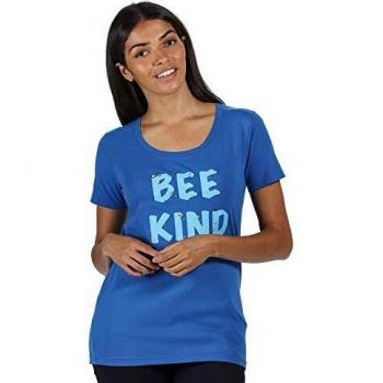 Regatta Damen Filandra IV Coolweave Baumwolle Grafikdruck Kurzarm T-Shirt, Blau, 38