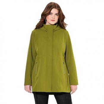 Ulla Popken Softshelljacke für Damen, große Größen, abnehmbare Kapuze