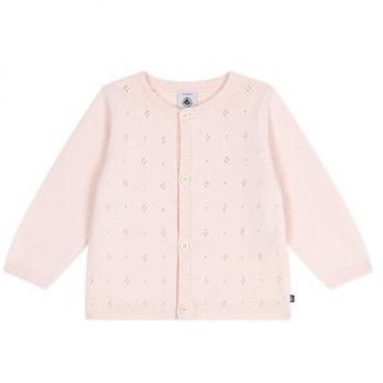 Cardigan bébé rose en coton