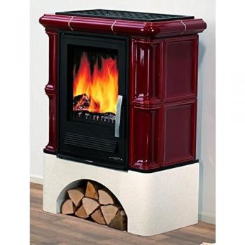 Kaminofen Justus Bavaria Bordeauxrot 7 kW Dauerbrandofen