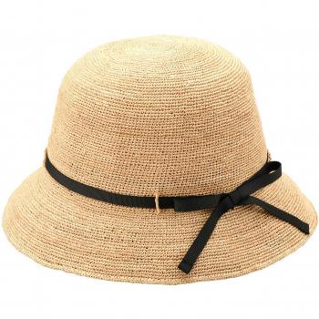 Cappello in uncino nero con nastro UKH096