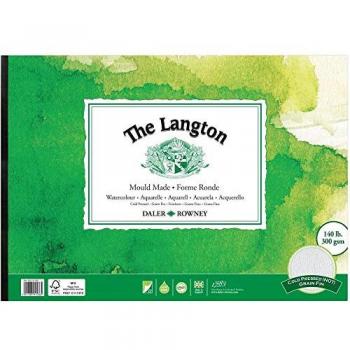 Daler-Rowney Langton Watercolour Paper Pad A3 300gsm Cold Pressed Natural White 12 Sheets Acid-Free