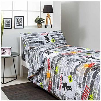 Funda Nórdica Juvenil Reversible Algodón-Poliéster + Funda de Almohada