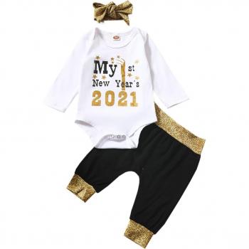 Erstes Neujahr Baby Set mit Karosserie und Stirnband