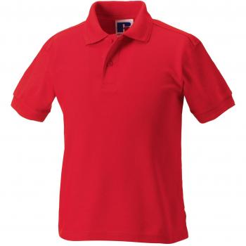 Kids Jerzees Schoolgear Hardwearing Polo, Bright Red, 9-10