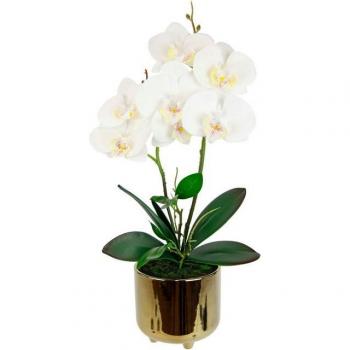 Weißes Kunst-Orchidee-Modell von I.GE.A., 42 cm hoch