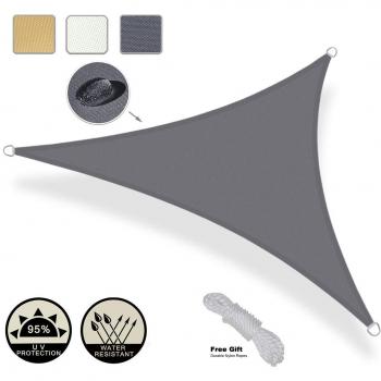 Toldo Vela Triangular Impermeable AXT SHADE 3,6 x 3,6 x 3,6 m Protección Rayos UV Patio Exterior