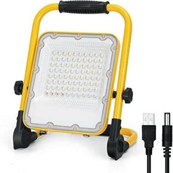 Faro LED Portatile Ricaricabile 50W 1400 Lumen 6500K IP65