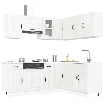 Set Lucca: Muebles para Cocina Blanco Brilloso, 11 Piezas en Contrachapado