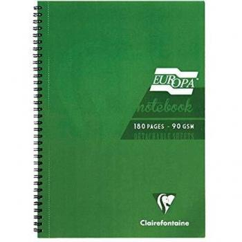 810Z Exaclair Clairefontaine Europa A5 Wirebound Card Cover Notebook Ruled 180