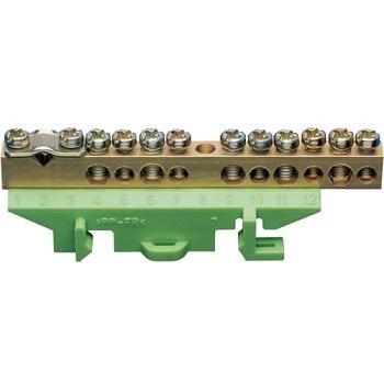 Kit de barrette de terre Hager 1x25 mm, 5x16 mm, 5x1 mm – base montable (KM11B)