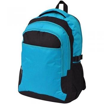 VidaXL 40L Black and Blue Academic Backpack