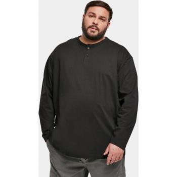 Bio černý dlouhý rukáv Henley oversized