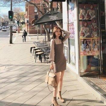 A-line Long Sleeve Sweater Dress for Women