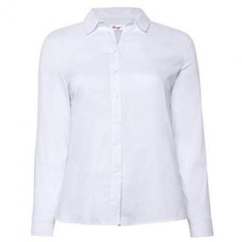 Sheego Damenbluse leicht tailliert, Stretch, Größe 44, weiß