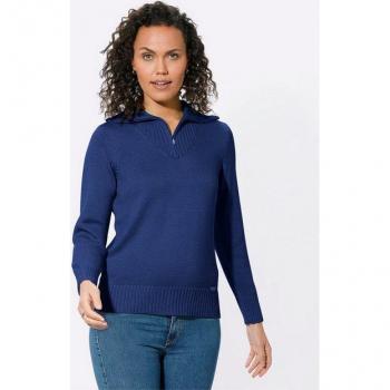 Casual Looks Troyer Melierter Damenpullover Blau (Royal)