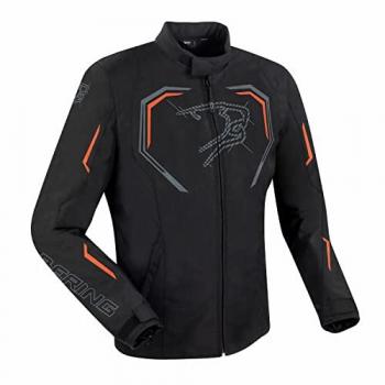 Blouson moto Bering Dundy veste textile imperméable Noir Orange 2XL