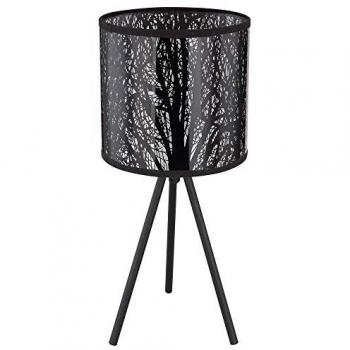 Lampe de table noire à motif textile