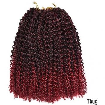 Extensions de cheveux synthétiques Ombre Jerry Curl 12 pouces