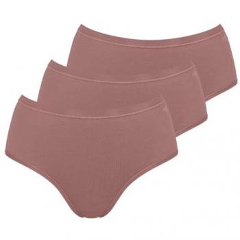 Sloggi Go Daily : 3 culottes marron en coton taille haute