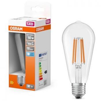 OSRAM LED Star Globe Ampoule Edison Design 6,5 W – 806 lm – Blanc Froid – Verre sans Plomb – Culot E27 – Diamètre 64 mm