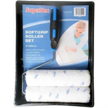 SupaDec White/Black Softgrip Roller Set