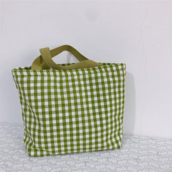 Korean Style Plaid Picnic Food Storage Bag