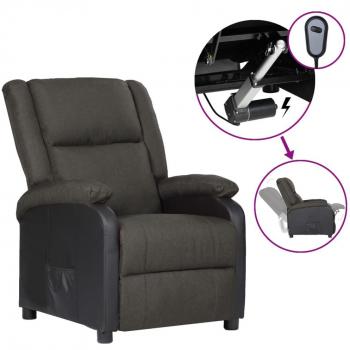 Dunkelgrauer Power‑Chair TV‑Sessel mit Kunstleder und Stoff