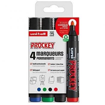 Marqueurs à craie, pointe conique moyenne, multicolore, pochette de 4